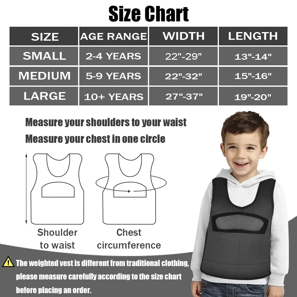 oboist Weighted Vest for Kids Including 6 Removable Weights Small | Sensory & OT Aid - view 4