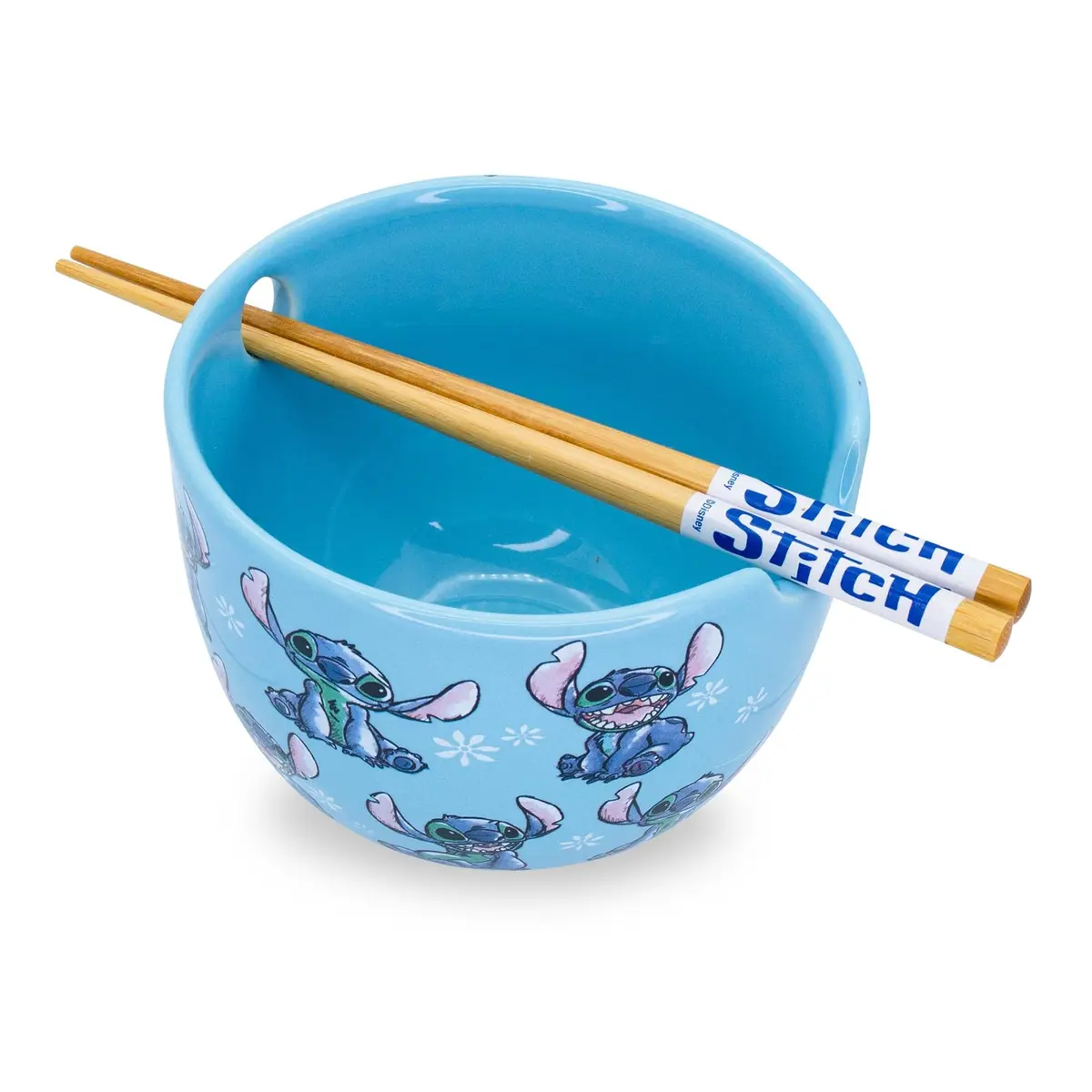 Silver Buffalo Disney Lilo & Stitch Ceramic Dinnerware Set | 20-Ounce Ramen Bowl & Wooden Chopsticks - view 2