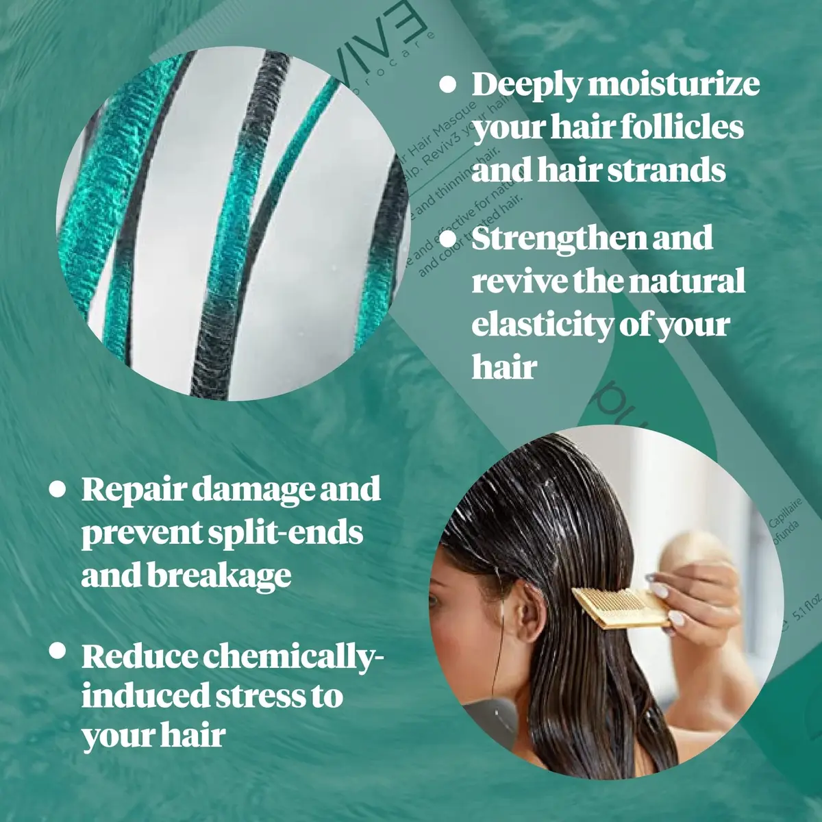 REVIV3 PROCARE Mend Hair Repair Mask - Keratin, Color Safe, 12oz | Deep Repair & Nourishment for All Hair Types - view 3
