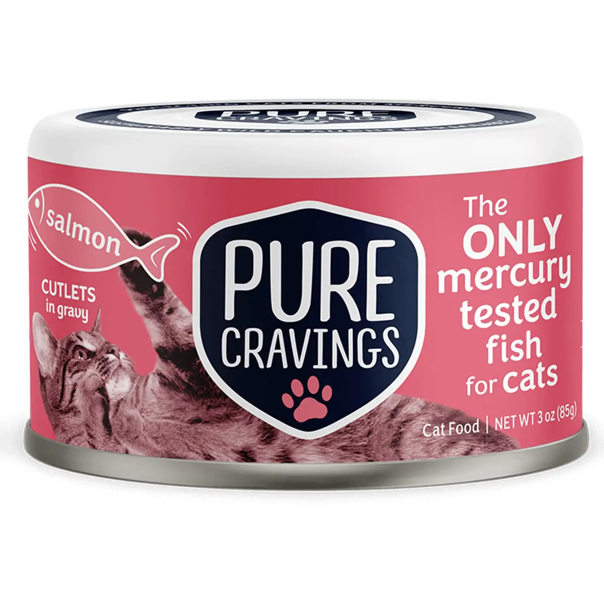 Pure Cravings Wet Cat Food Canned Salmon Cutlets in Gravy | Mercury-Tested, Grain-Free, Protein, Non-GMO (100% Mercury-Tested, Moist Can Fish for Cats) - main product image
