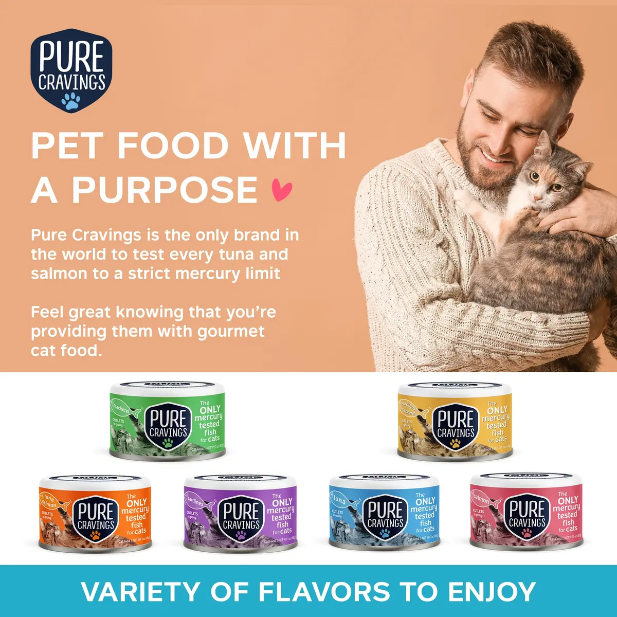 Pure Cravings Wet Cat Food Canned Salmon Cutlets in Gravy | Mercury-Tested, Grain-Free, Protein, Non-GMO (100% Mercury-Tested, Moist Can Fish for Cats) - view 6