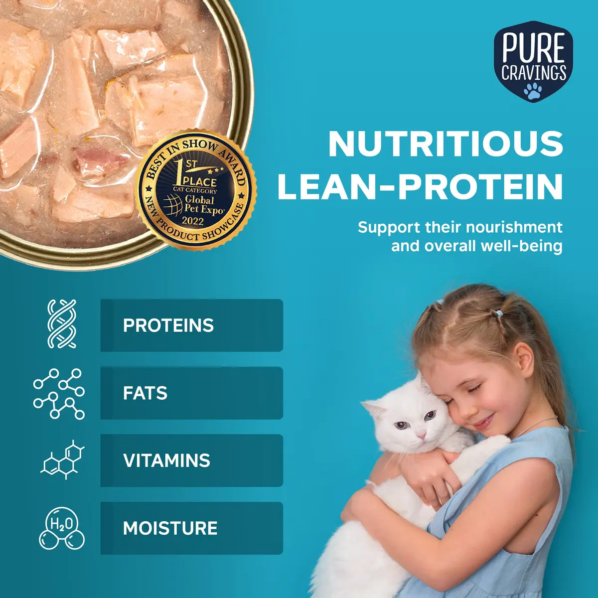 Pure Cravings Wet Cat Food Canned Salmon Cutlets in Gravy | Mercury-Tested, Grain-Free, Protein, Non-GMO (100% Mercury-Tested, Moist Can Fish for Cats) - view 3