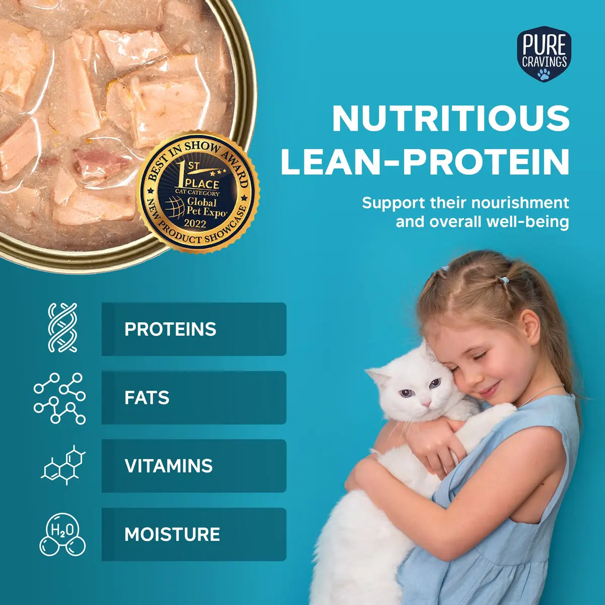 Pure Cravings Wet Cat Food in Gravy 12 Pack | Mercury Tested, Grain-Free, Non-GMO, Natural Fish - view 3