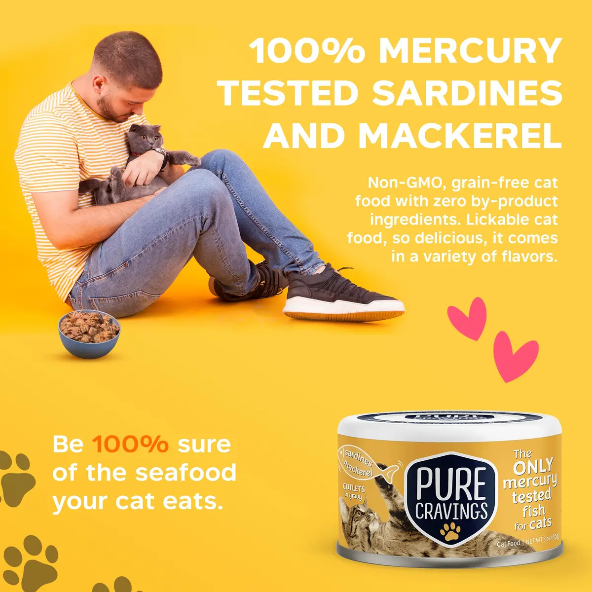 Pure Cravings Wet Cat Food in Gravy 12 Pack | Mercury Tested, Grain-Free, Non-GMO, Natural Fish - view 4