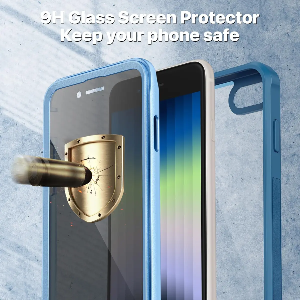 CENHUFO Privacy Case for iPhone SE 2022/2020, 8/7 | Full Body Shockproof with Built-in Privacy Screen Protector - view 4