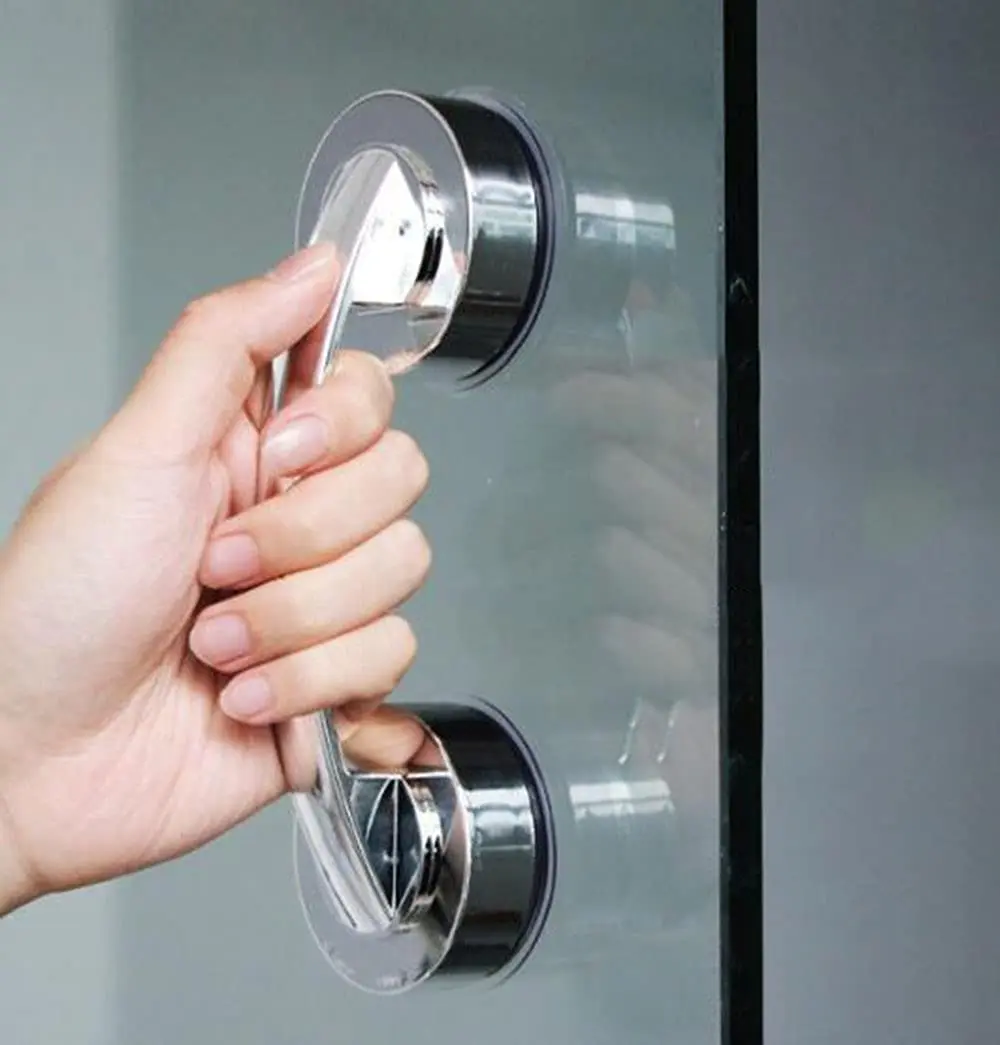 YIDELAI Suction Cup Door Handle for Glass Doors, Cabinets, and Sliding Doors | 19.4cm (7.6") Silver - main product image