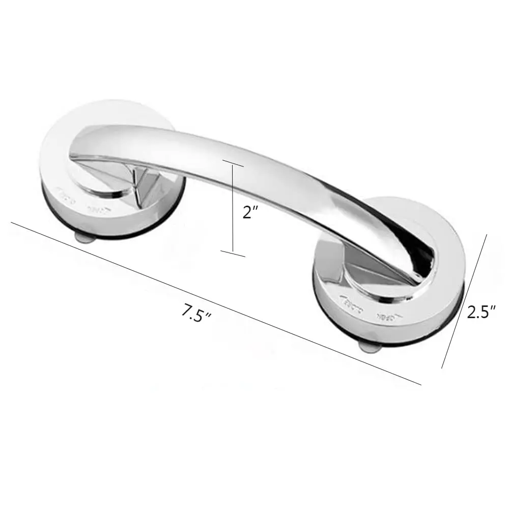 YIDELAI Suction Cup Door Handle for Glass Doors, Cabinets, and Sliding Doors | 19.4cm (7.6") Silver - view 2
