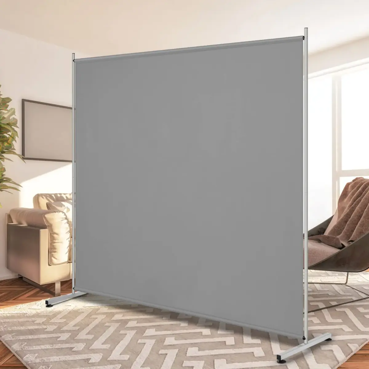 RANTILA Single Panel Room Divider 71''W x 71''H | Freestanding Privacy Screen with Metal Base - main product image