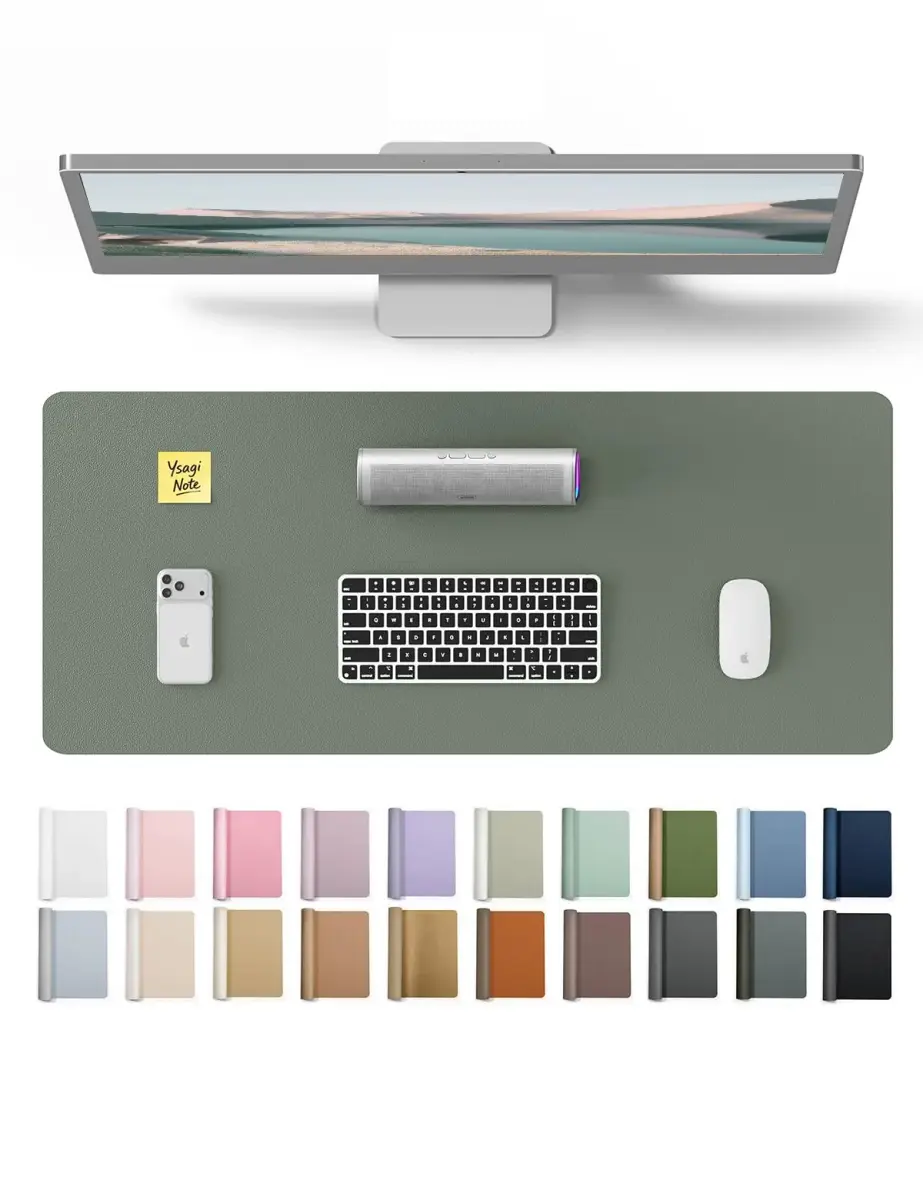 YSAGi Leather Desk Pad Protector 58cm x 35cm (23.6" x 13.8") | Protects Desks, Doubles as Large Mouse Pad - main product image