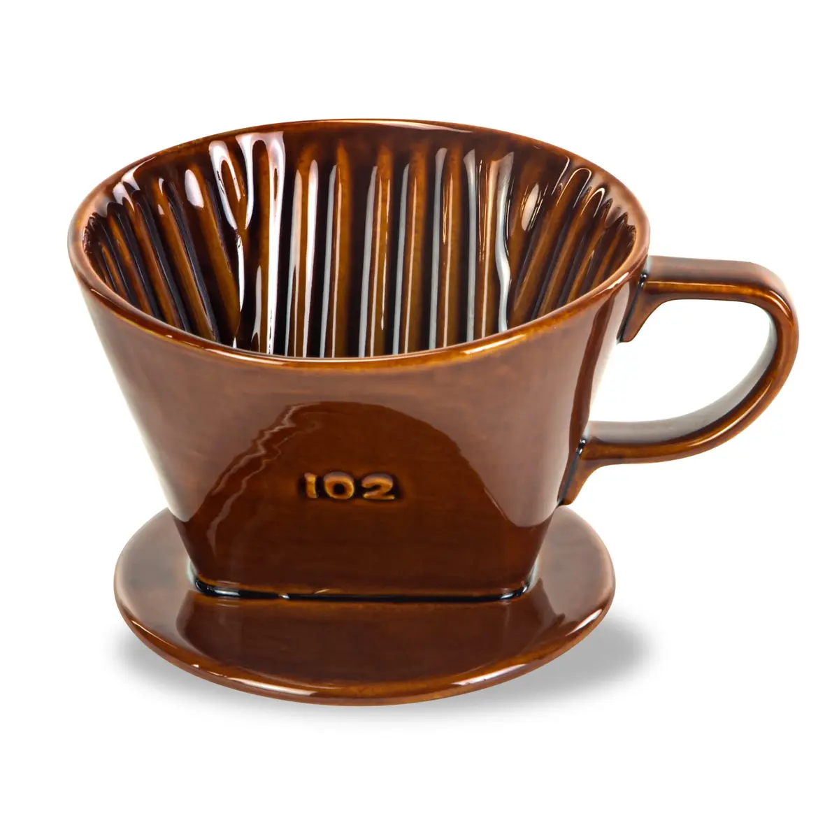 LHUKSGF Pour Over Ceramic Coffee Dripper Brown | Traditional Handcrafted Coffee Maker (70-120 chars) - main product image