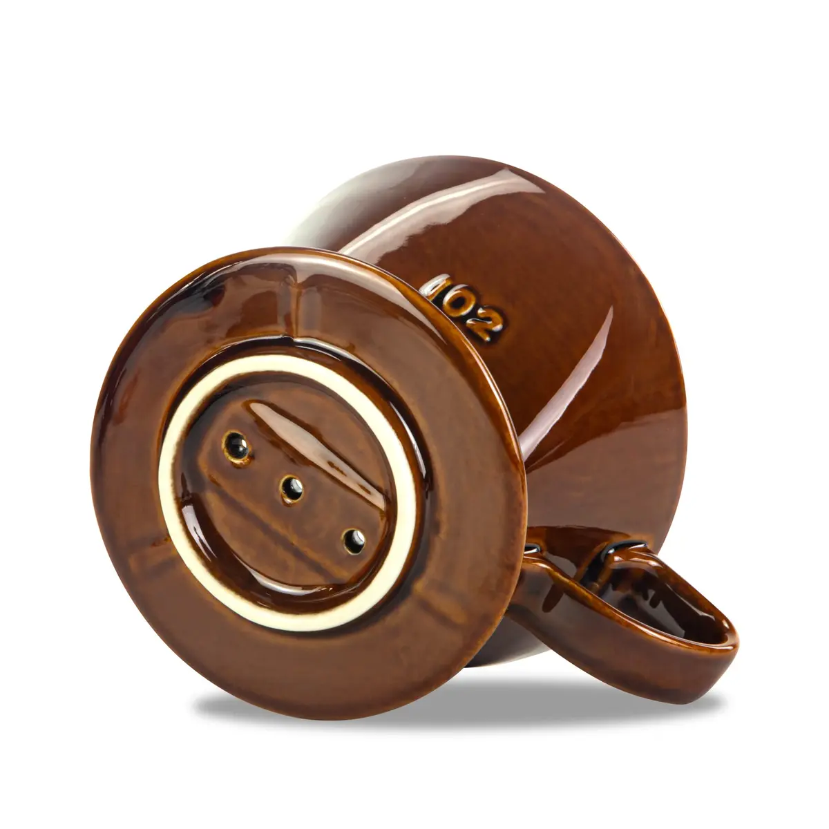 LHUKSGF Pour Over Ceramic Coffee Dripper Brown | Traditional Handcrafted Coffee Maker (70-120 chars) - view 5