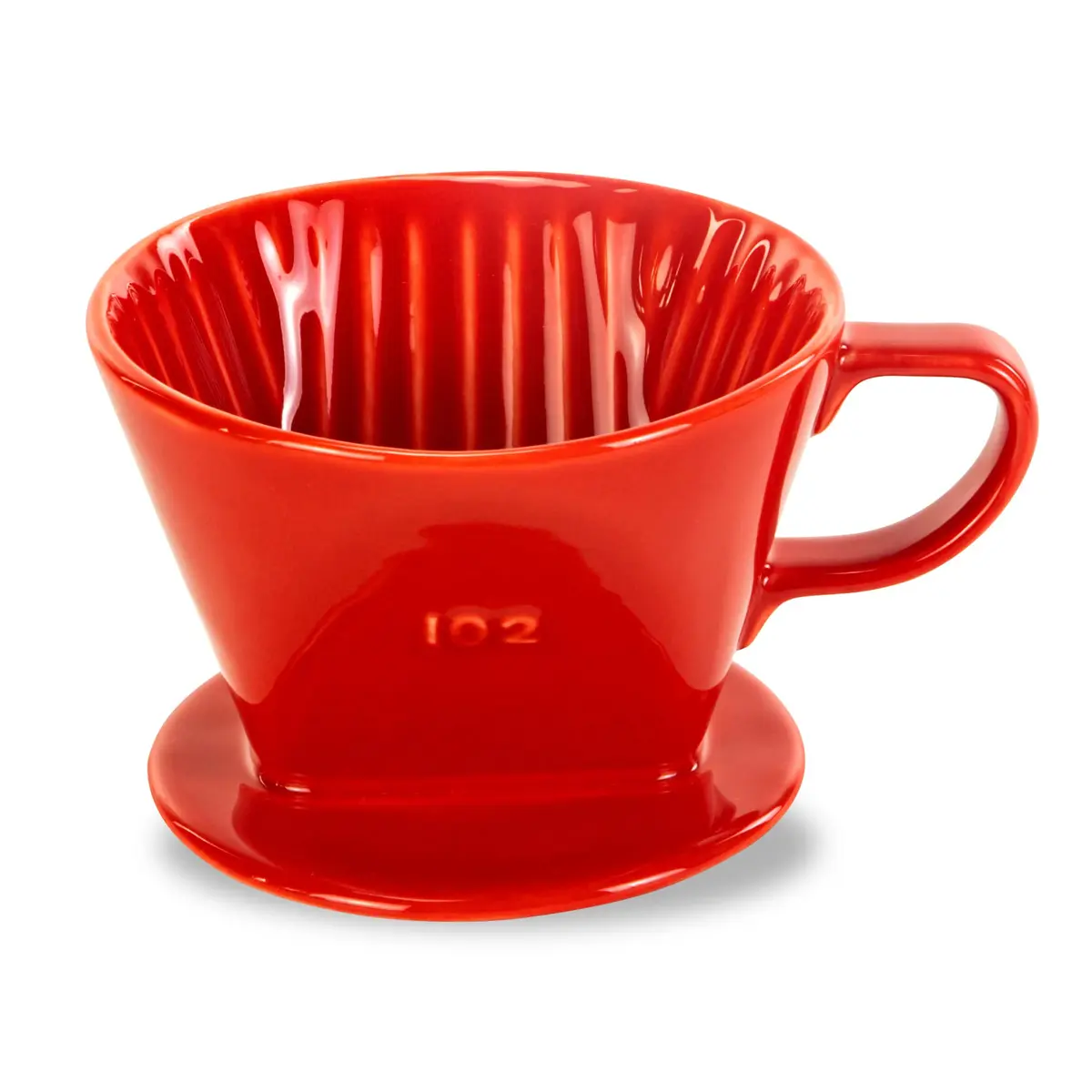 LHUKSGF Pour Over Ceramic Coffee Dripper 2 Cups | Traditional Handcrafted Brew - main product image