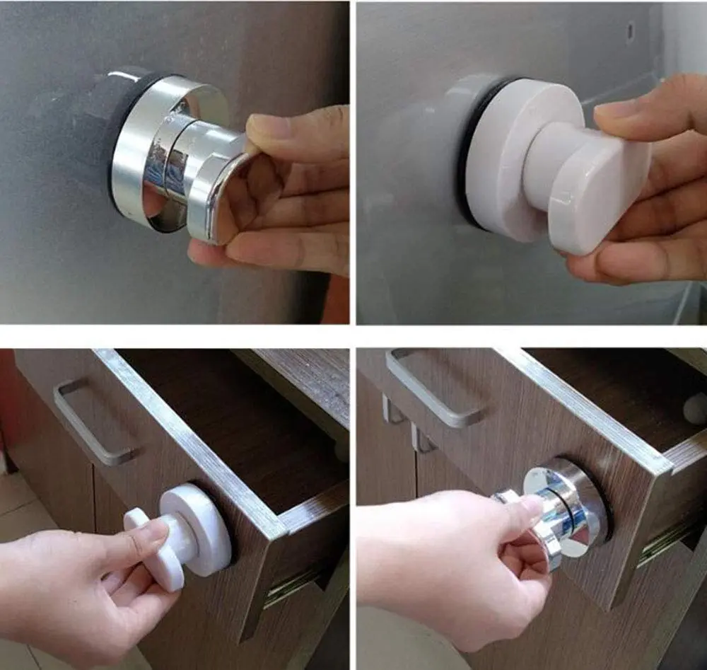 YIDELAI Suction Cup Door Handle with Locking Mechanism for Glass Doors, Cabinets, and Sliding Doors | 19.4cm (7.6 inches) Silver - view 5
