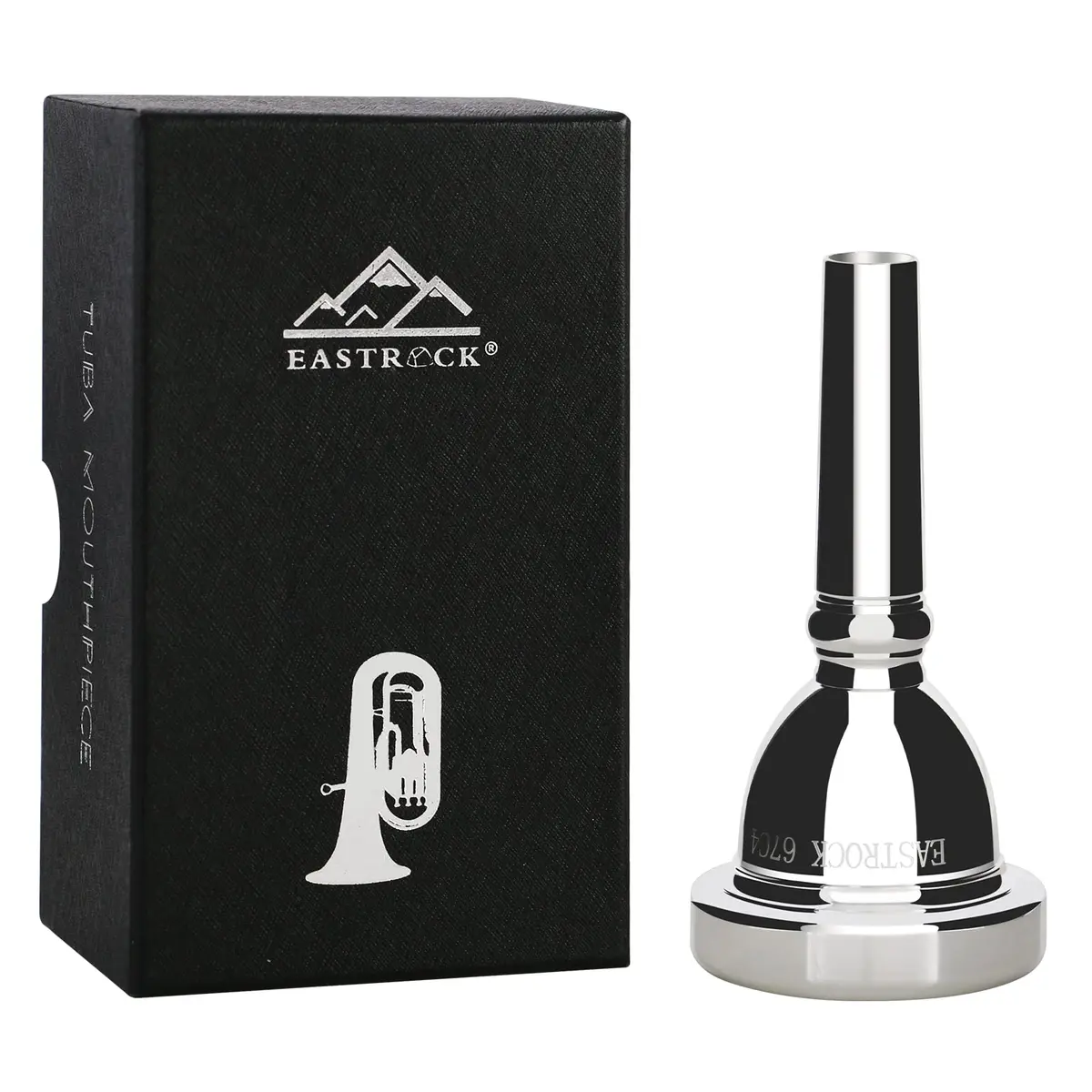 EASTROCK Standard Tuba Mouthpiece 6.8cm (2.68in) Silver Plated | Vacuum Packed for Tuba Players - main product image
