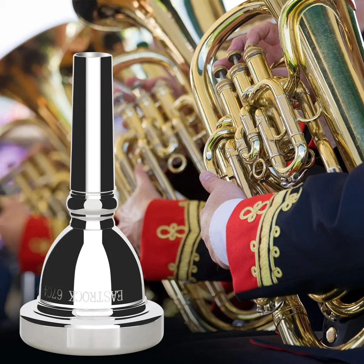 EASTROCK Standard Tuba Mouthpiece 6.8cm (2.68in) Silver Plated | Vacuum Packed for Tuba Players - view 7