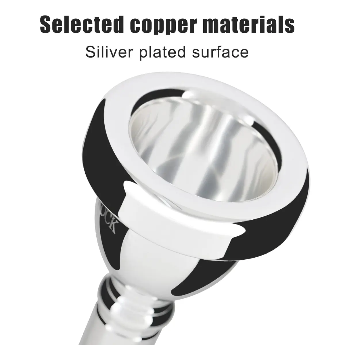 EASTROCK Standard Tuba Mouthpiece 6.8cm (2.68in) Silver Plated | Vacuum Packed for Tuba Players - view 4