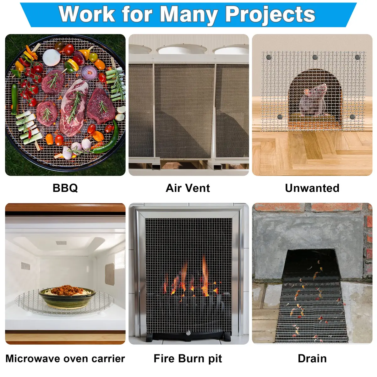 Valchoose 304 Stainless Steel Mesh Screen 2-Pack | 5 Mesh, 11" x 14.2" Crimped Weave - view 3