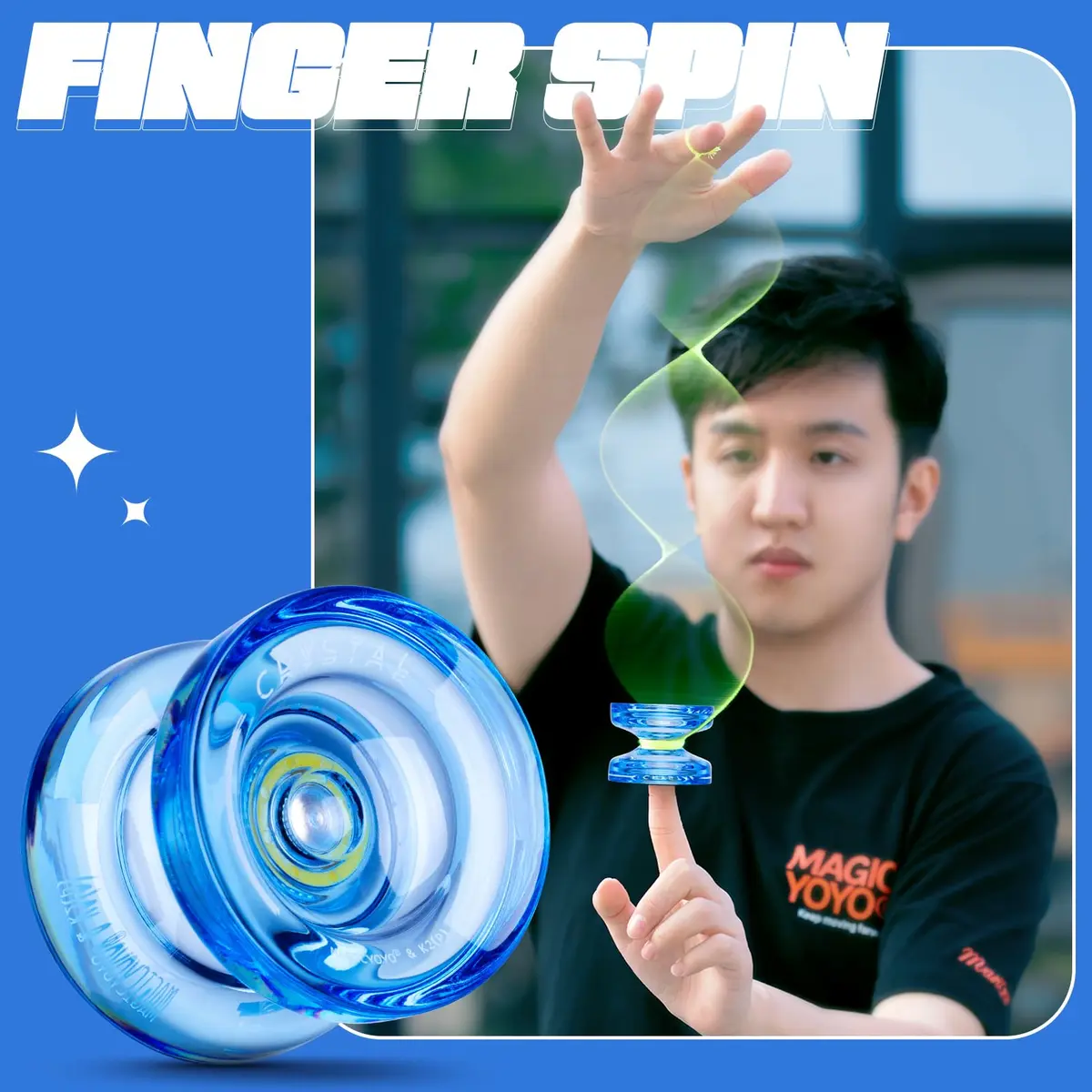 MAGICYOYO K2 Crystal Blue Responsive & Unresponsive Yoyo for Kids 8-12, 55.3mm Diameter | Dual Function Yoyo - view 3