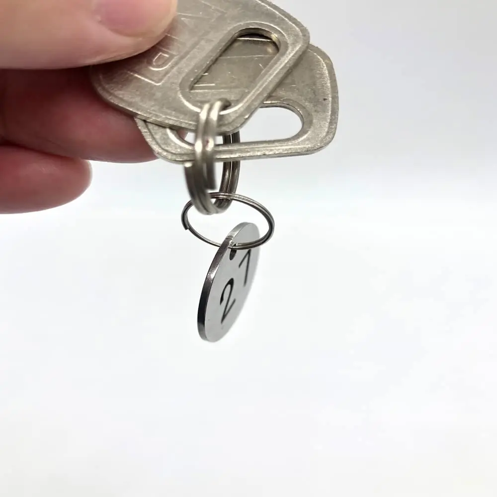 Wzttdm Stainless Steel Numbered Tags, Round Metal Key Tags with Rings (1-30) | Durable, Corrosion-Resistant ID Tags for Office & Home - view 2