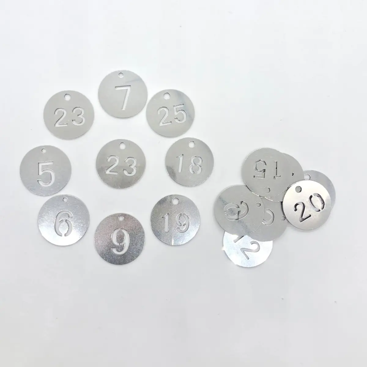 Wzttdm Stainless Steel Numbered Tags, Round Metal Key Tags with Rings (1-30) | Durable, Corrosion-Resistant ID Tags for Office & Home - view 3