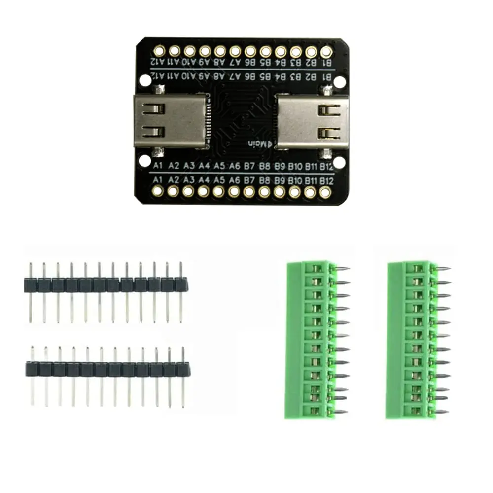 Treedix USB 3.1 Type C Female to Female Adapter Breakout Board 24 Pin | Data Line Wire Extension - view 5