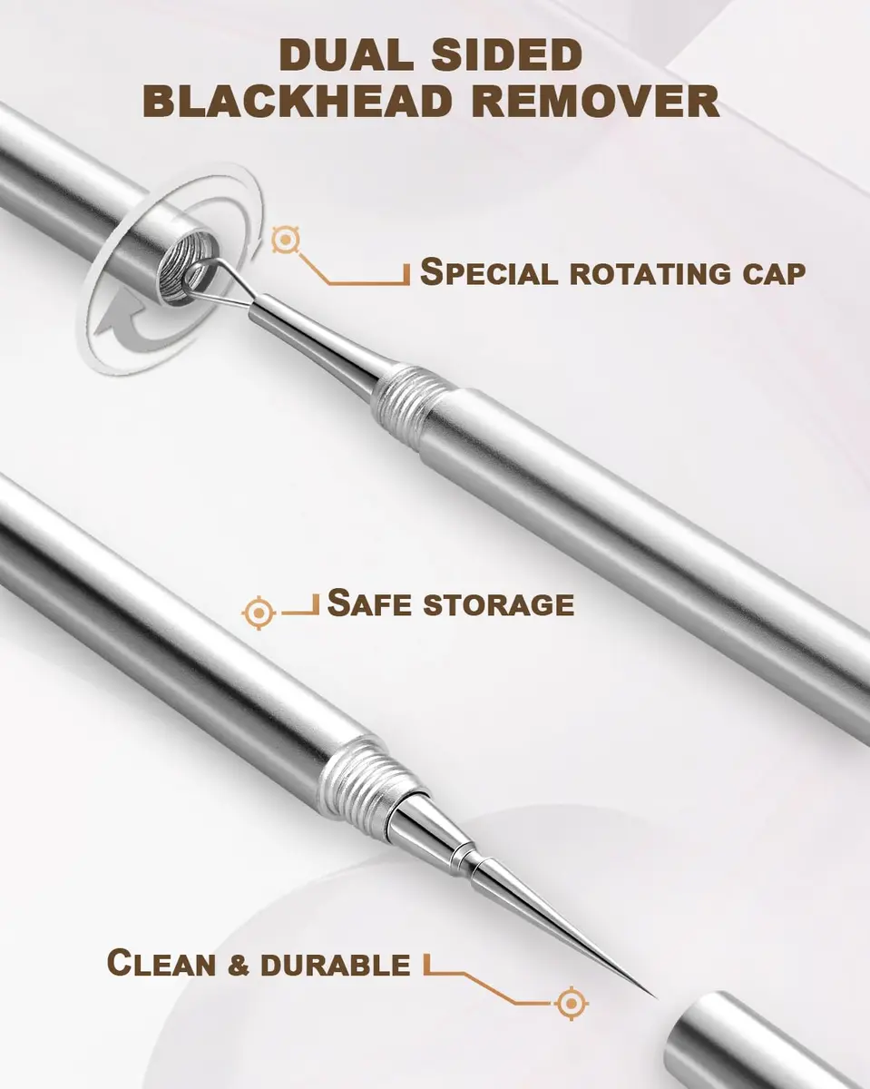 SG Nekoo Professional Milia Removal Tool Kit with Tweezers & Case | Stainless Silver - view 3