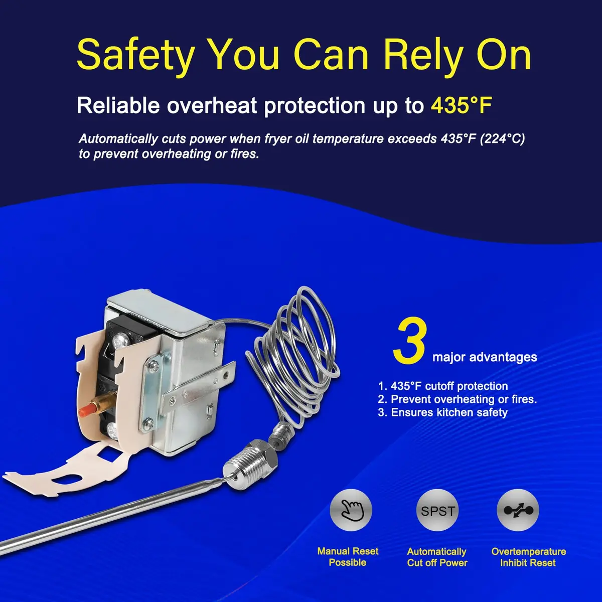 Yoursme PP10084 High Limit Switch for Pitco Fryers | 450°F Safety Cutoff (0.44 lb) - view 2