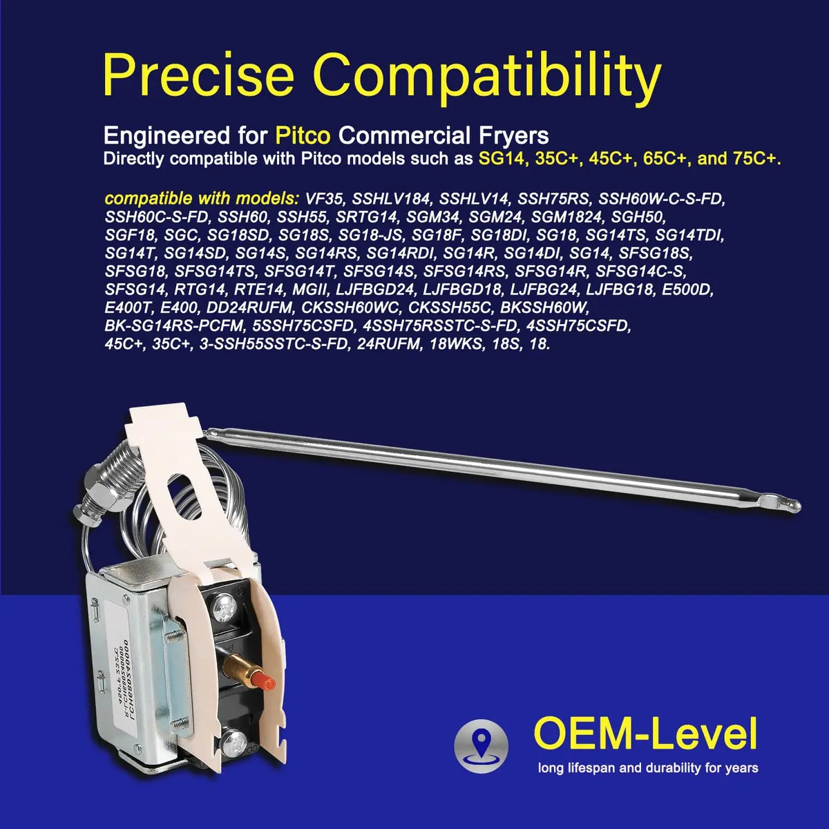 Yoursme PP10084 High Limit Switch for Pitco Fryers | 450°F Safety Cutoff (0.44 lb) - view 3