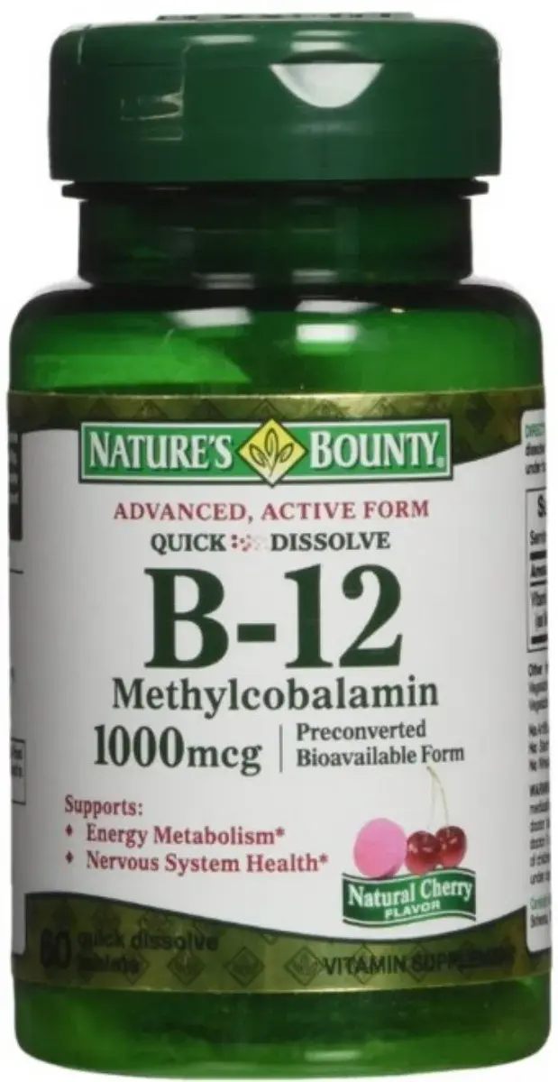 Nature's Bounty B-12 1000 mcg Microlozenges Natural Cherry Flavor 240 Count (Pack of 4) - main product image