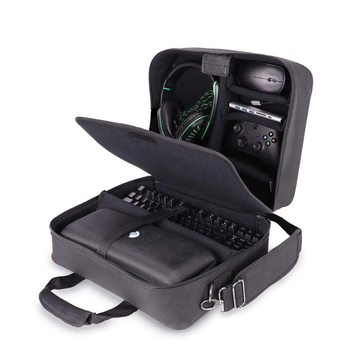 USA Gear Carrying Case for OLED Steam Deck & Gaming Accessories | Customizable Interior, Durable Nylon, Travel-Ready (120 chars) - main product image