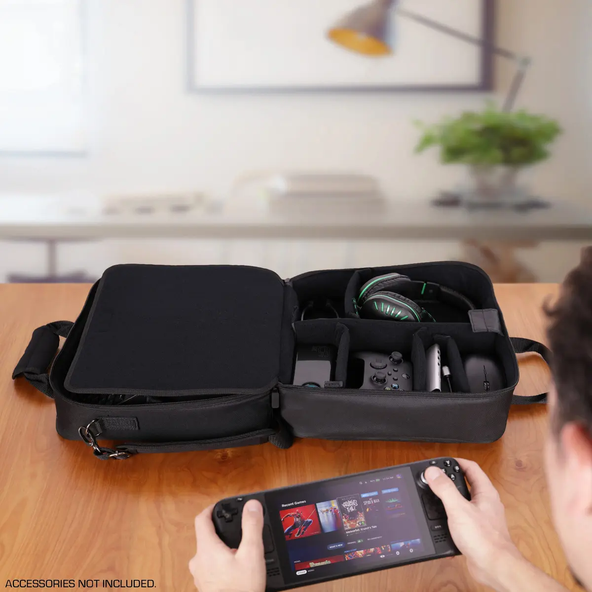 USA Gear Carrying Case for OLED Steam Deck & Gaming Accessories | Customizable Interior, Durable Nylon, Travel-Ready (120 chars) - view 3