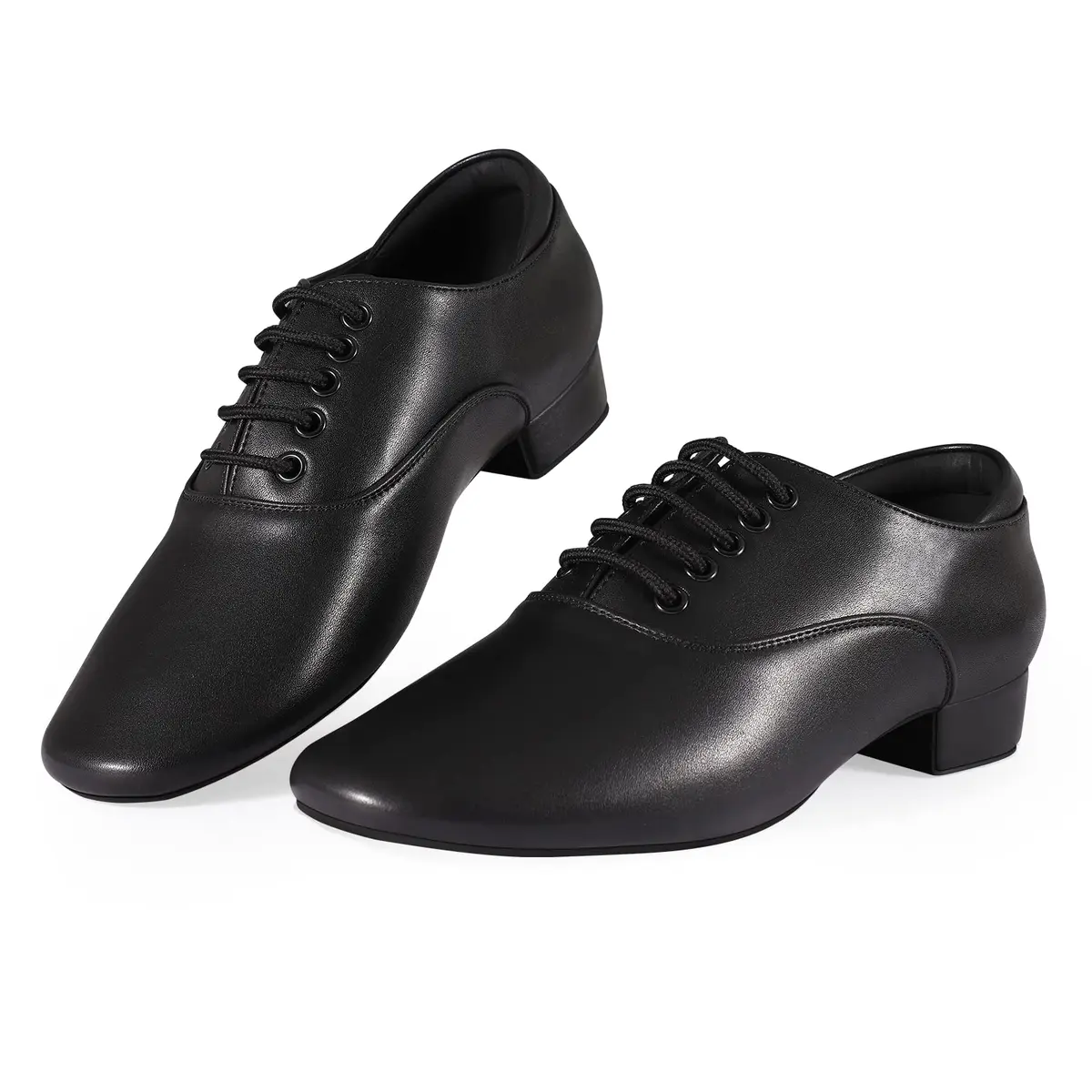 Sogebo Black Ballroom Dance Shoes Leather Character Shoes for Men 12 M US | Latin Tango Salsa - view 6