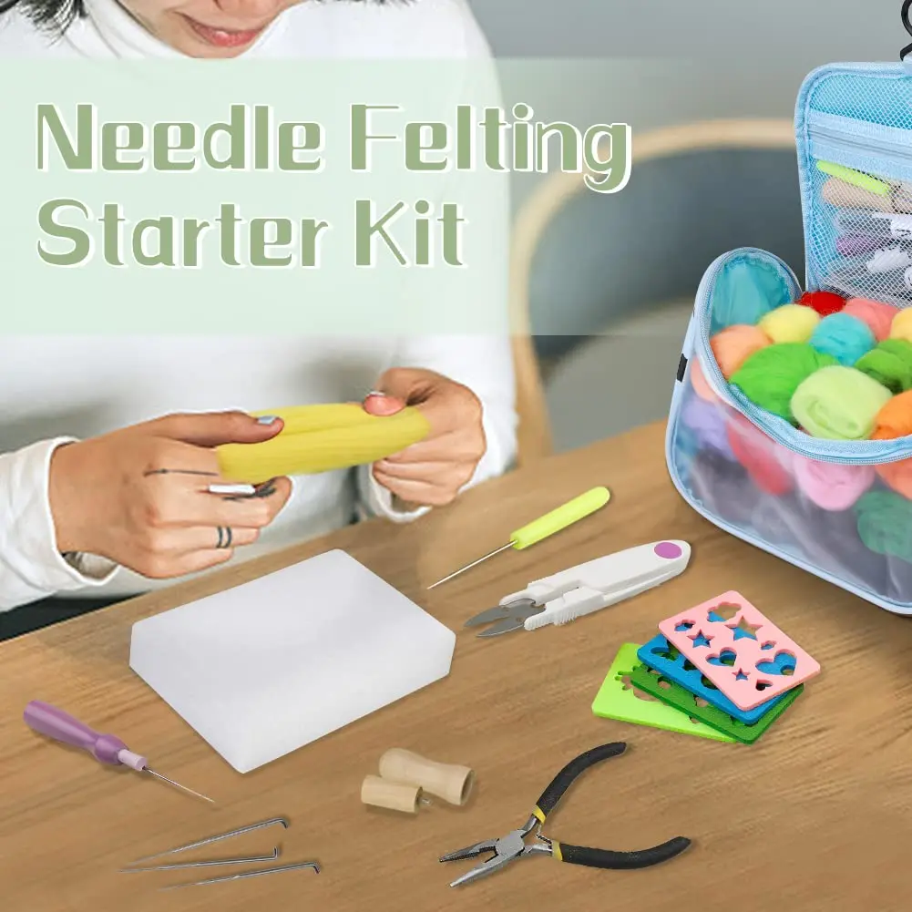 JUPEAN Needle Felting Kit for Beginners 50 Colors | Complete Wool Felting Set with Needles & Tools - view 7