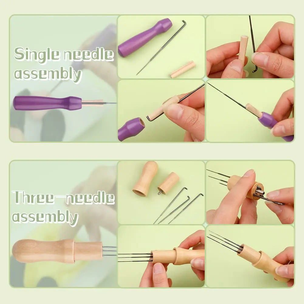 JUPEAN Needle Felting Kit for Beginners 50 Colors | Complete Wool Felting Set with Needles & Tools - view 3