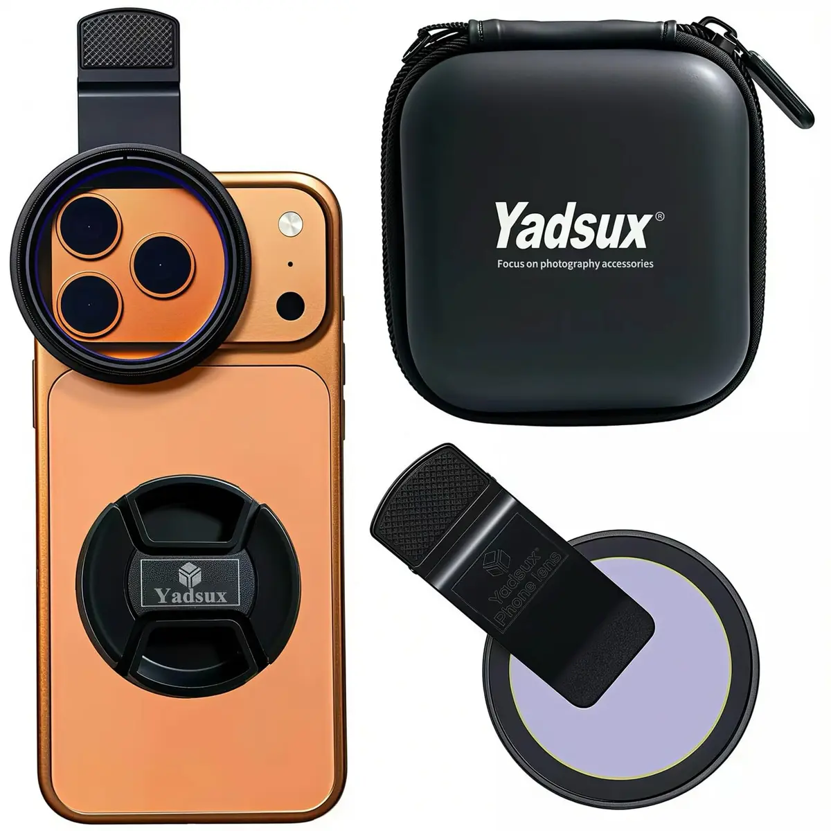 Yadsux 52mm Clip-On Phone CPL Polarizing Lens Filter | Anti-Glare Circular Polarizer for iPhone 15-18 Pro/Pro Max/Plus, Optical Glass - main product image
