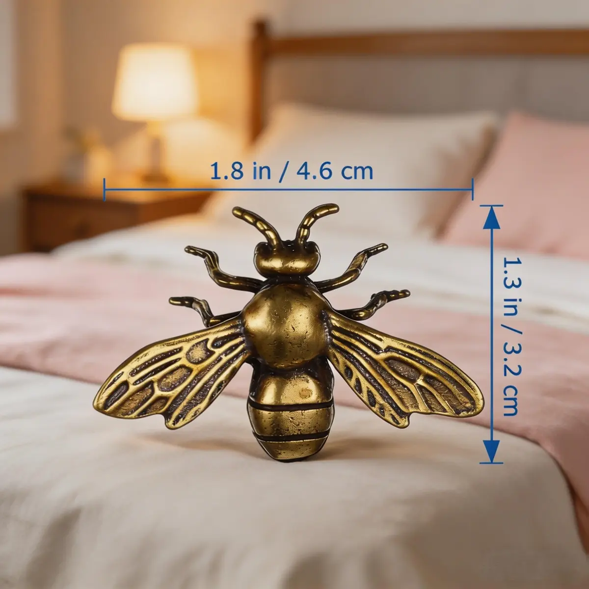 SENTOP Brass Bee Miniature Figurine 2PCS | Retro Animal Insect Home Decor Accent - view 3