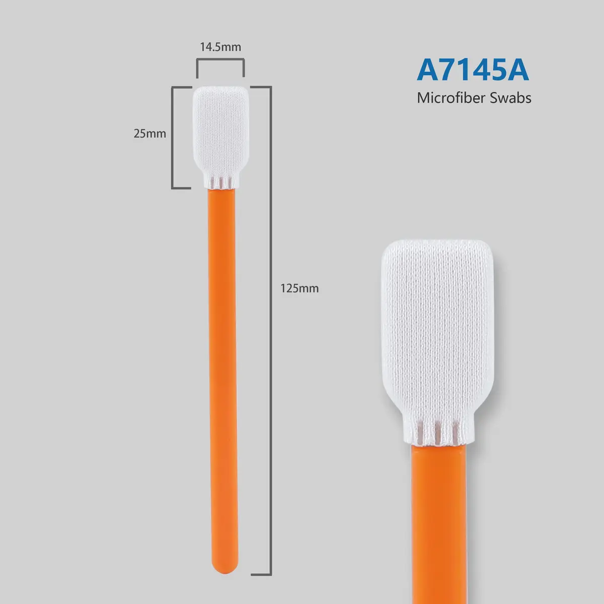 AAwipes 125 mm (5") Cleanroom Swabs, 100 pcs | Lint-Free Knitted Polyester Rectangular Flat Head Lab Swabs - view 2