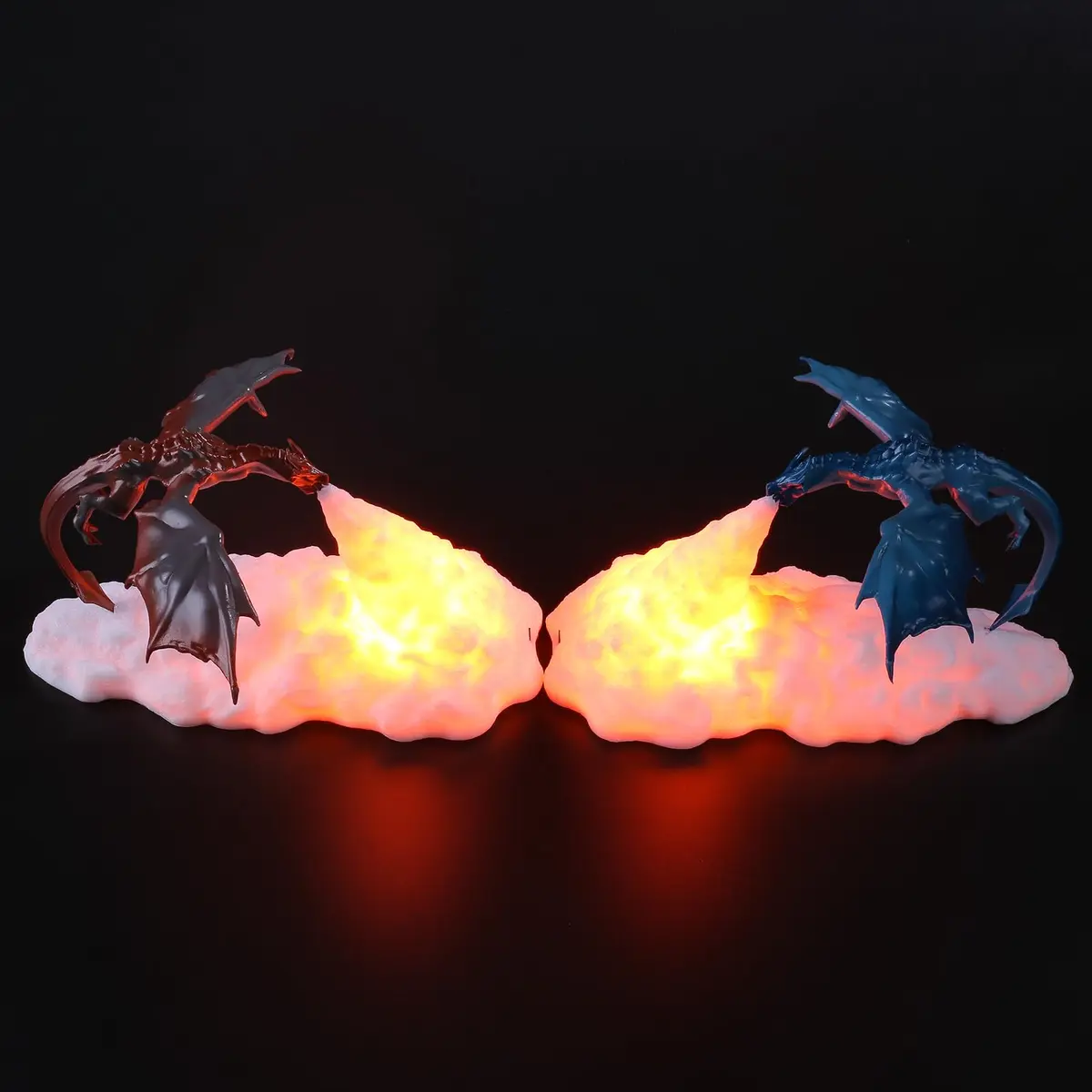 HGomx Fire Dragon Lamp Light 3D Night Light USB Rechargeable | Realistic Dragon Design, Multicolor, 2pcs - view 6