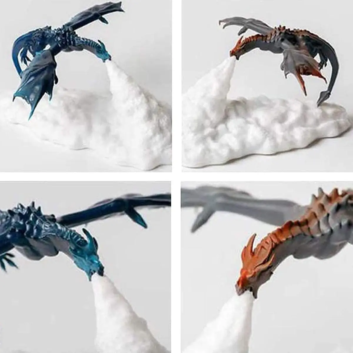 HGomx Fire Dragon Lamp Light 3D Night Light USB Rechargeable | Realistic Dragon Design, Multicolor, 2pcs - view 2