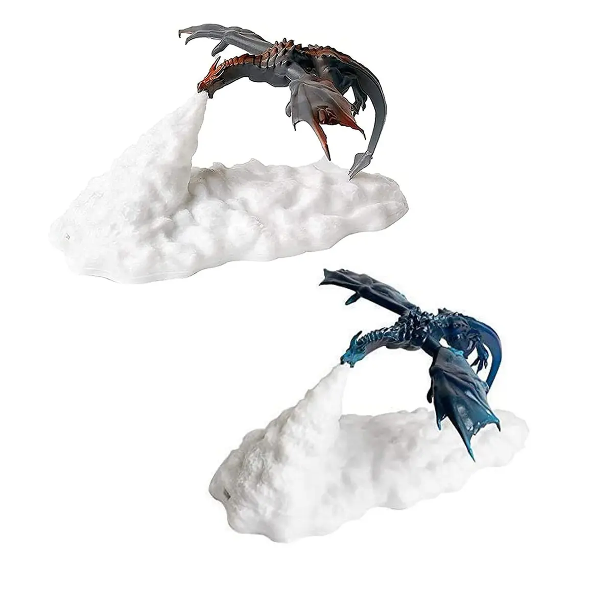 HGomx Fire Dragon Lamp Light 3D Night Light USB Rechargeable | Realistic Dragon Design, Multicolor, 2pcs - view 4