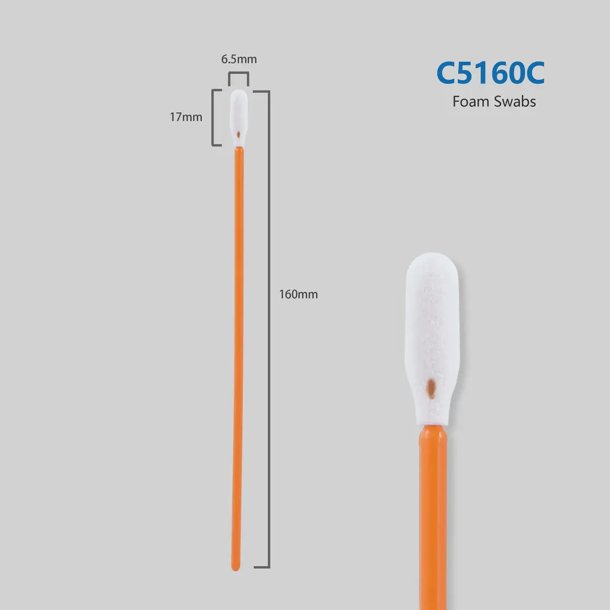 AAwipes Foam Swabs 160 mm (6.3") Round Head, 100 pcs | Lint-Free Cleaning for Electronics & Printers - view 2