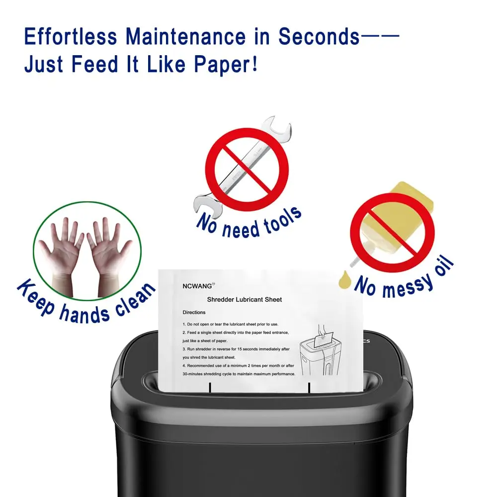 NCWANG Paper Shredder Lubricant Sheets 24 Pack | Eco-Friendly, Reduce Jams, Extend Shredder Life - view 2