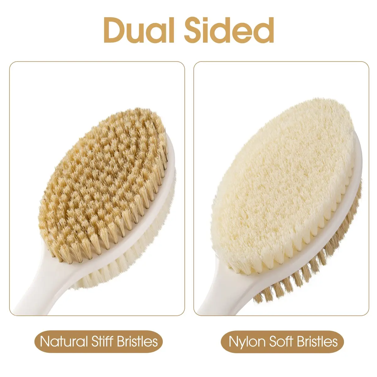 Backski Back Scrubber Long Handle 43.5cm (17.12 Inch) | Non-Slip Grip for Shower & Dry Brushing - view 3