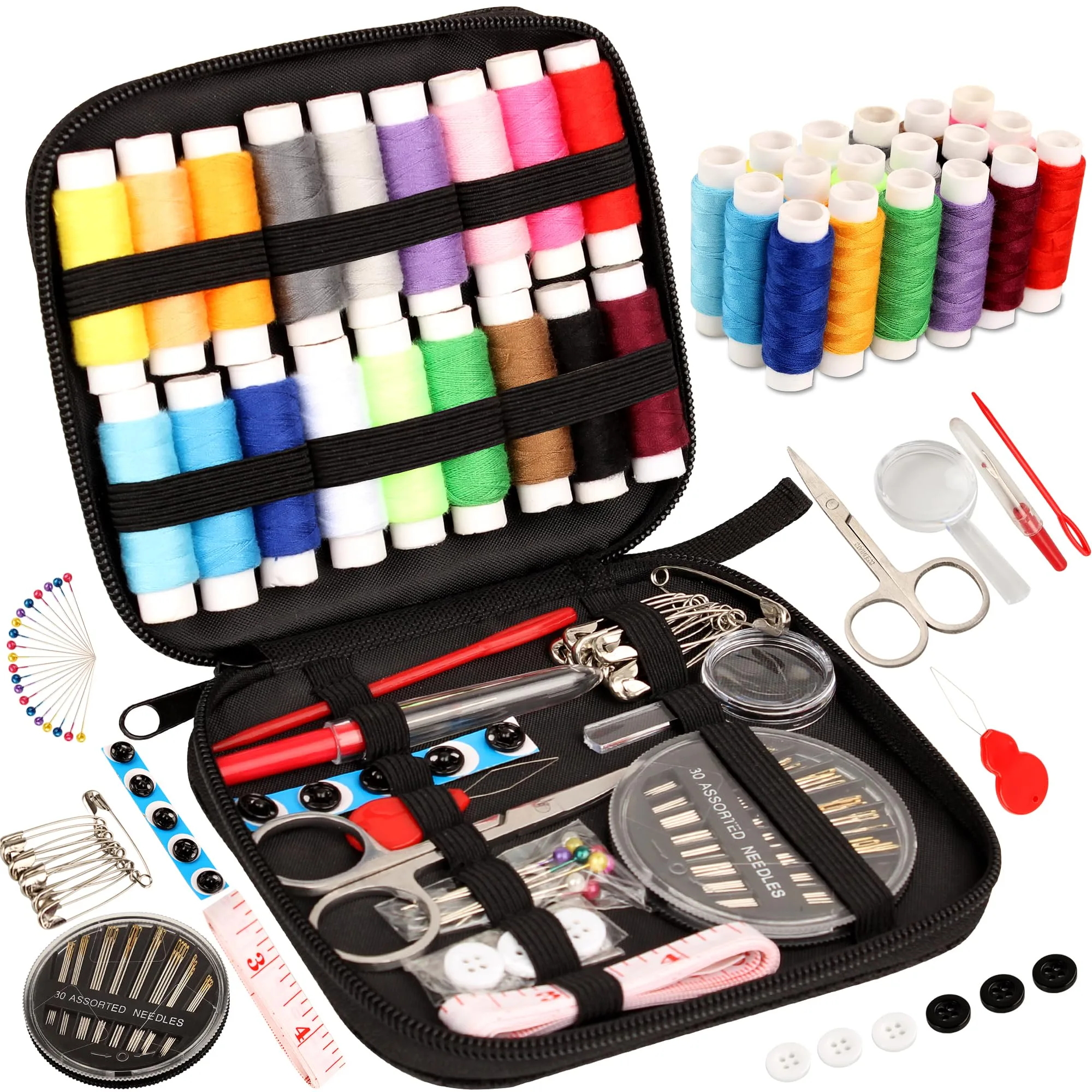 Marcoon Portable Sewing Kit with Black Carrying Case | DIY Sewing Supplies for Beginners - main product image