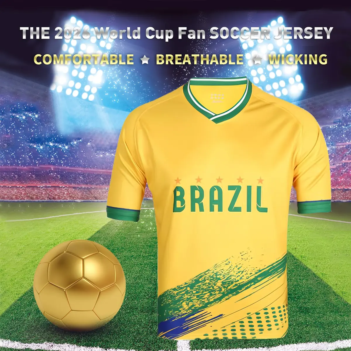 DIBEI Brazil 2026 World Cup Fan Soccer Jersey - Medium - view 3