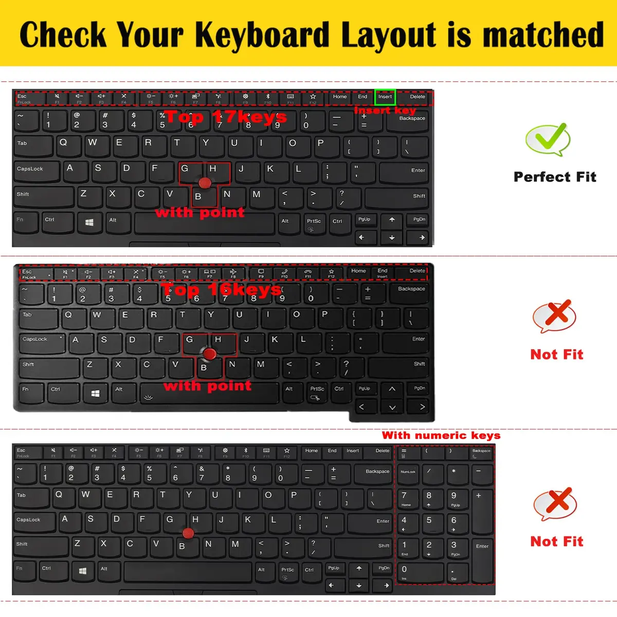 i-Tensodo Colorful Silicone Keyboard Cover for 14" Lenovo Thinkpad T14/T14s/L14/E14/X1 Carbon/Extreme (US Layout) - view 2
