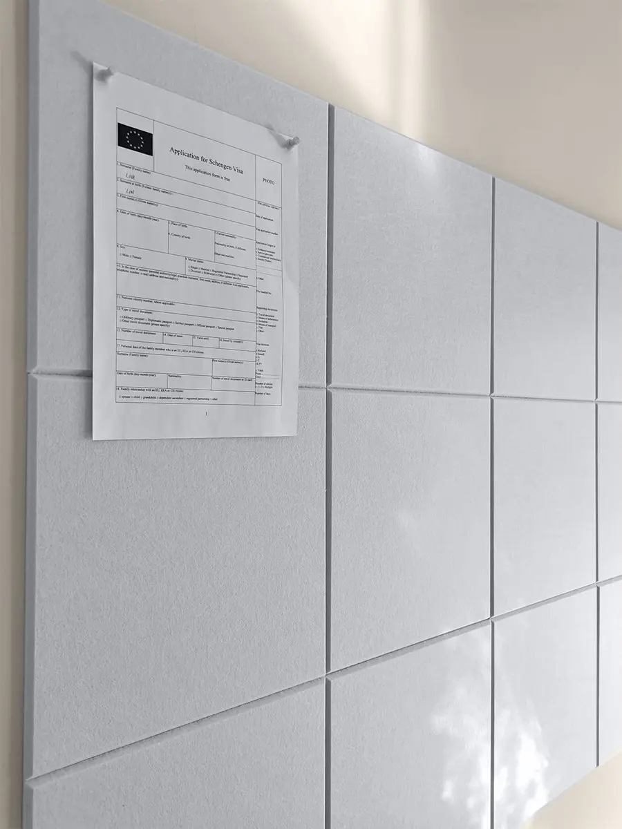 DECORITA Felt Wall Tiles | Large Cork Board Alternative | 12-Pack Gray White - main product image