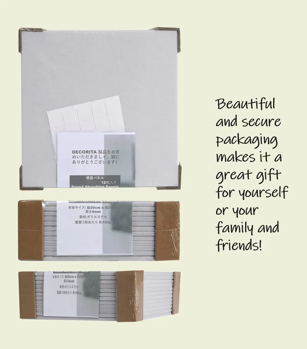 DECORITA Felt Wall Tiles | Large Cork Board Alternative | 12-Pack Gray White - view 5