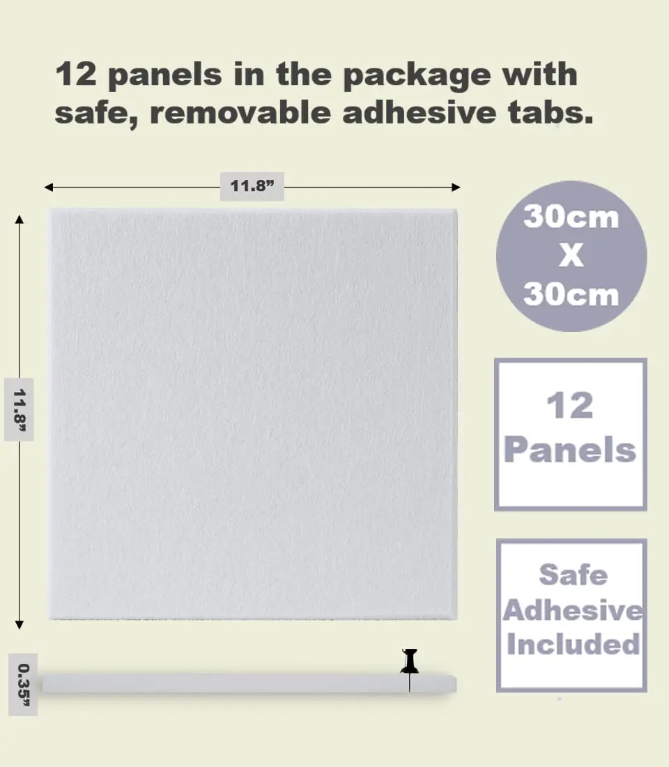 DECORITA Felt Wall Tiles | Large Cork Board Alternative | 12-Pack Gray White - view 3