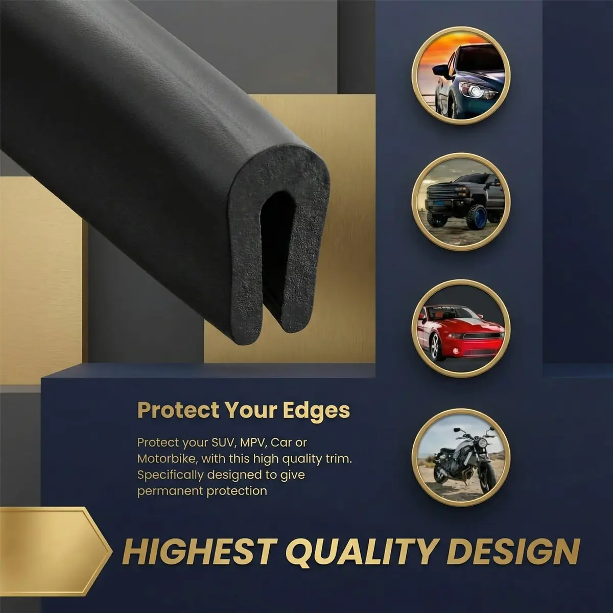 Kingdder 1/8" U Channel Rubber Edge Trim 35 Feet | Durable, Flexible, Water-Resistant - view 6